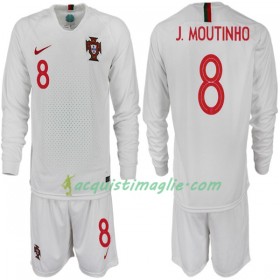 Divisa di Calcio Portogallo J. MOUTINHO 8 Bambino Trasferta Mondiali 2018 Manica Lunga